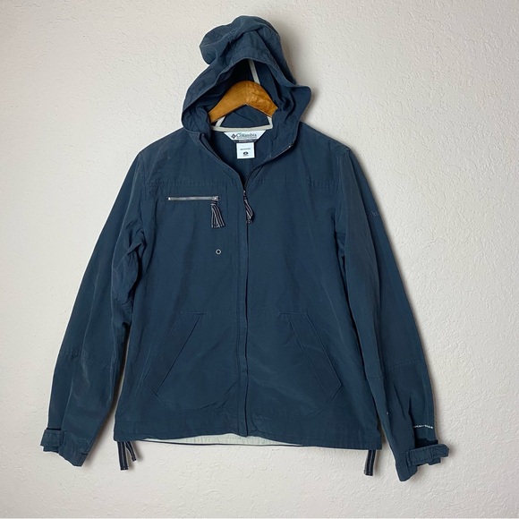 Columbia Womens Hooded Lightweight Jacket in Navy Blue - Picture 1 of 8